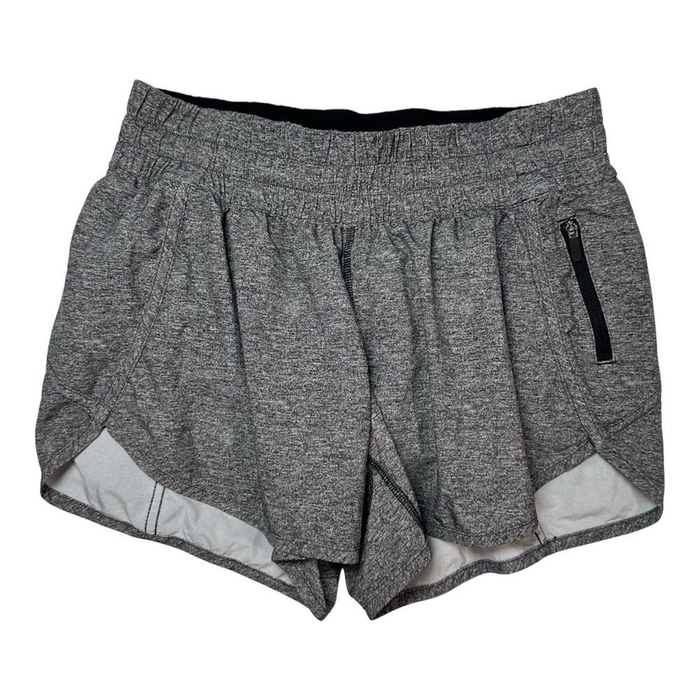 Lululemon Tracker Short V 4" Womens 8 Heathered Gray Athletic Running Gym Shorts